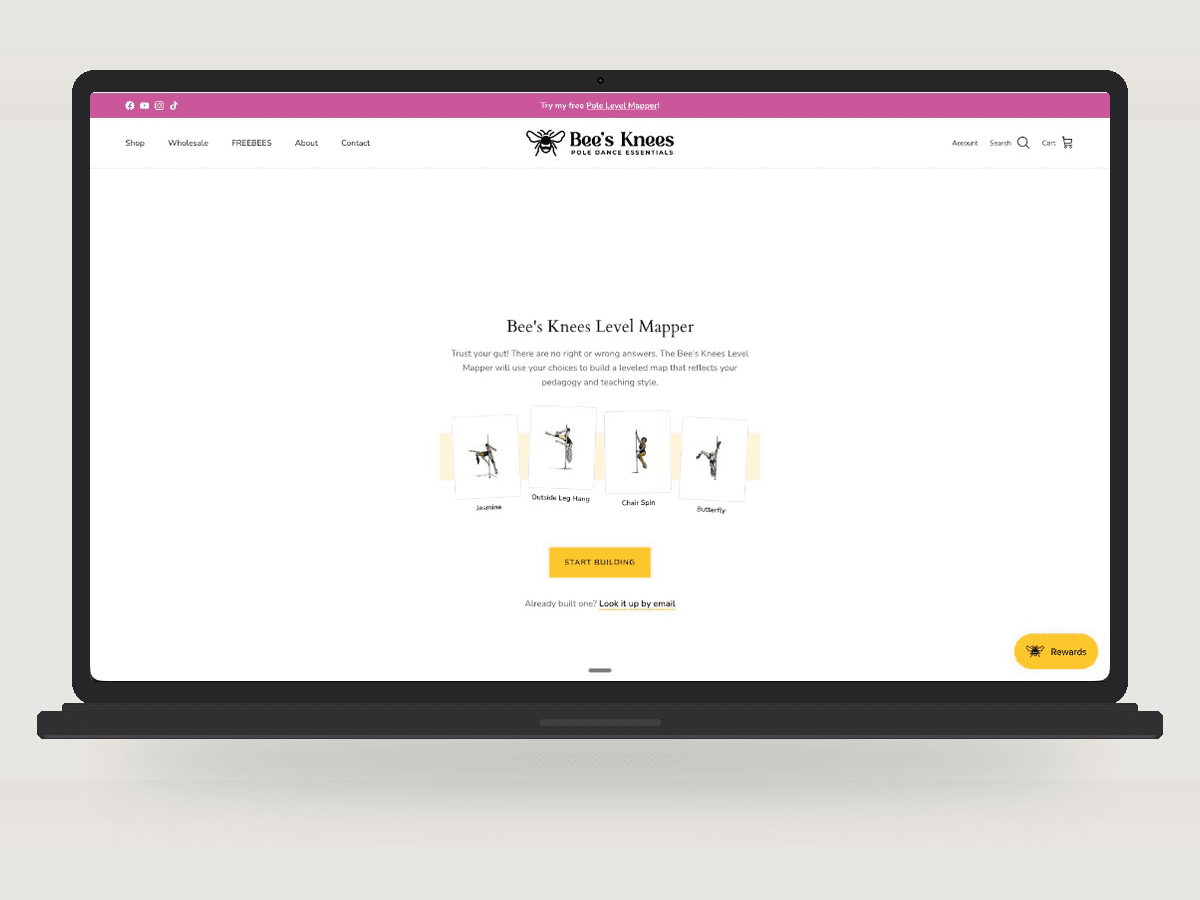 Custom lead generation quiz on a laptop screen