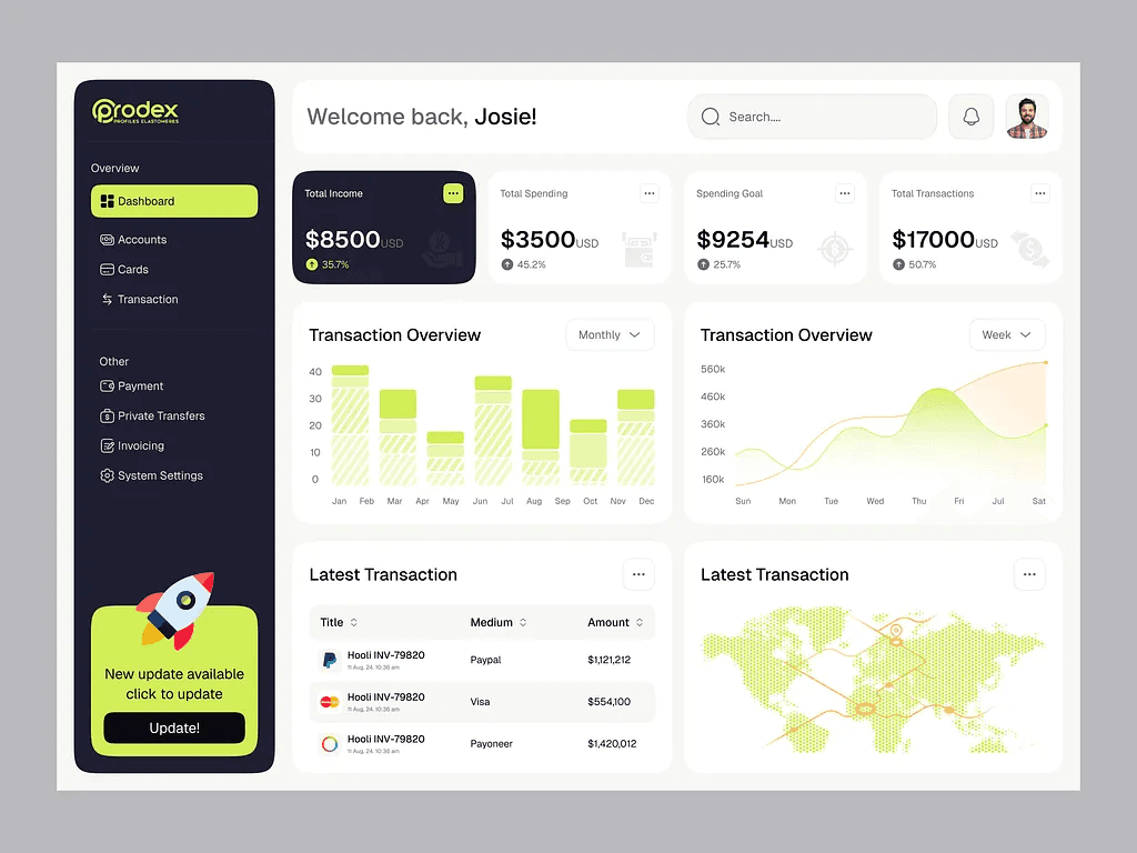 Automated reporting and invoicing software mockup