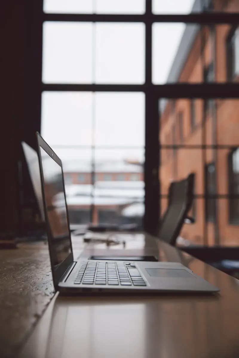 Laptop on a desk