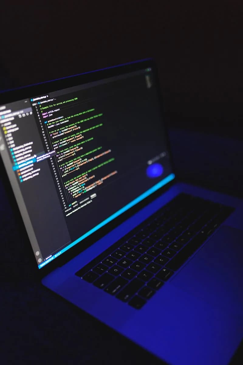 Computer code on a screen